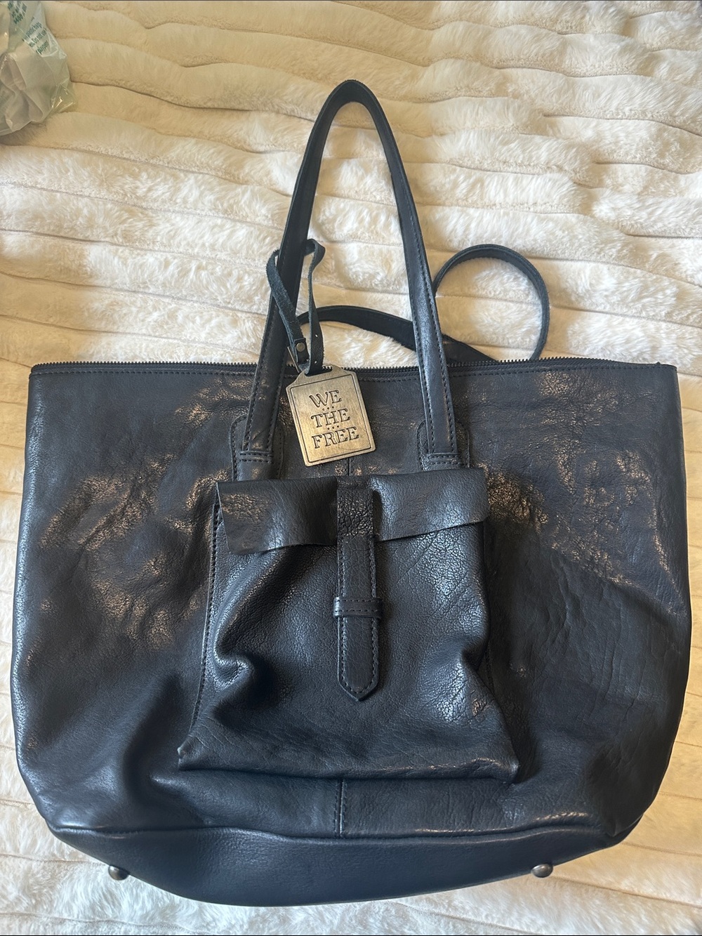 Free people Large black Leather Tote